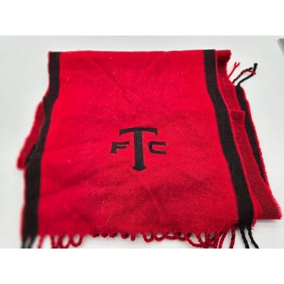 Toronto FC Frank + Oak Red & Black Acrylic Wool Scarf With Fringe Soccer winter - Picture 1 of 4